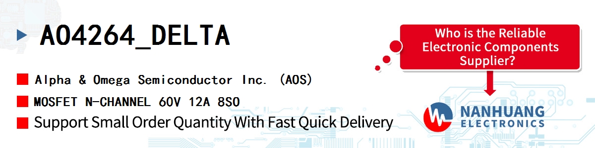 AO4264_DELTA AOS MOSFET N-CHANNEL 60V 12A 8SO