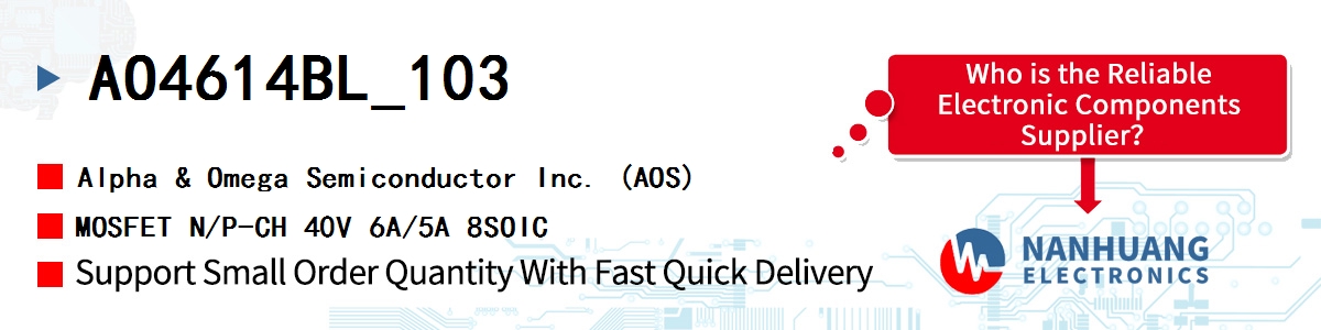 AO4614BL_103 AOS MOSFET N/P-CH 40V 6A/5A 8SOIC