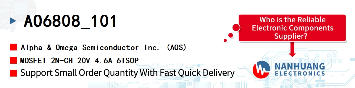 AO6808_101 AOS MOSFET 2N-CH 20V 4.6A 6TSOP