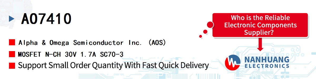 AO7410 AOS MOSFET N-CH 30V 1.7A SC70-3