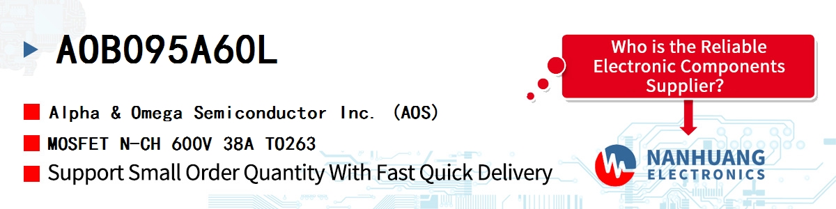 AOB095A60L AOS MOSFET N-CH 600V 38A TO263
