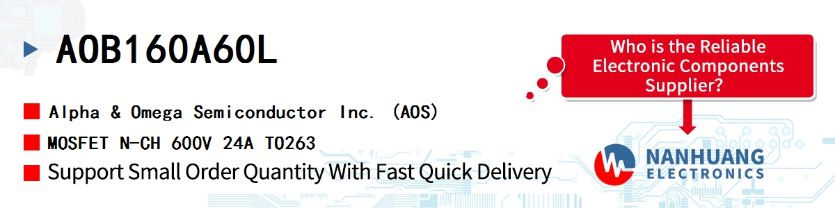 AOB160A60L AOS MOSFET N-CH 600V 24A TO263