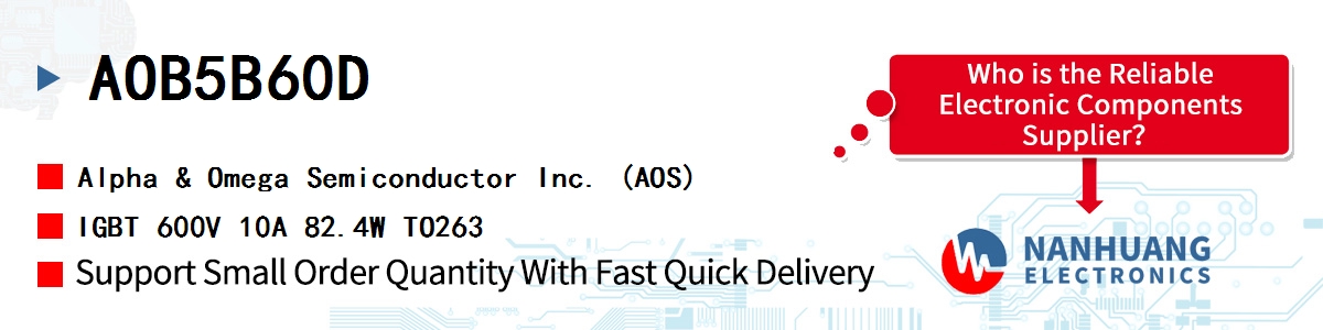 AOB5B60D AOS IGBT 600V 10A 82.4W TO263