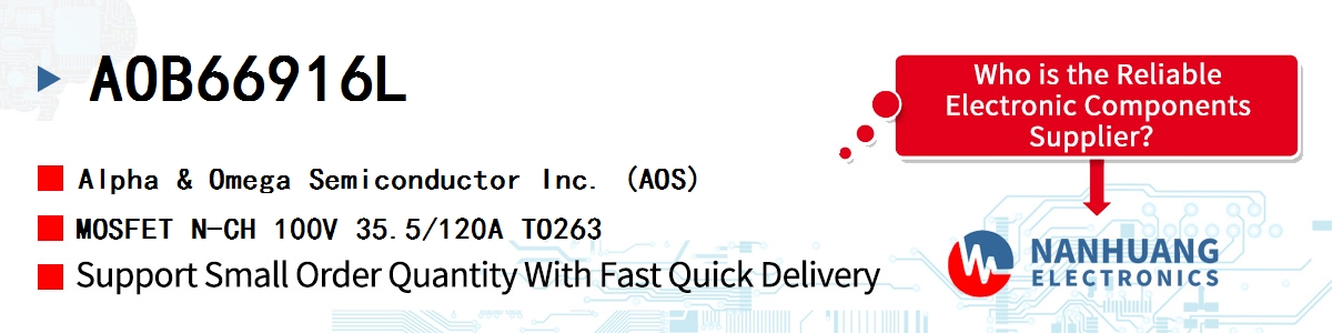AOB66916L AOS MOSFET N-CH 100V 35.5/120A TO263