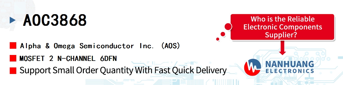 AOC3868 AOS MOSFET 2 N-CHANNEL 6DFN