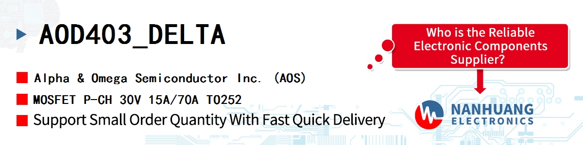 AOD403_DELTA AOS MOSFET P-CH 30V 15A/70A TO252