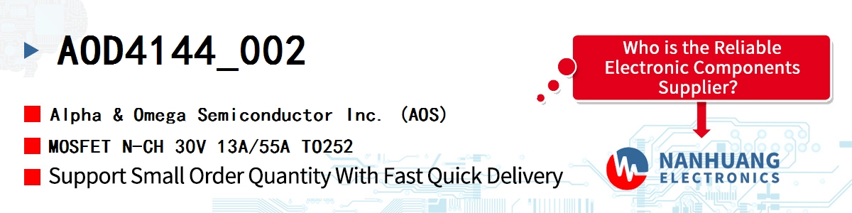 AOD4144_002 AOS MOSFET N-CH 30V 13A/55A TO252