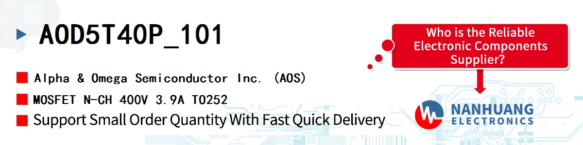 AOD5T40P_101 AOS MOSFET N-CH 400V 3.9A TO252