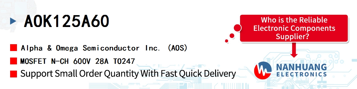 AOK125A60 AOS MOSFET N-CH 600V 28A TO247