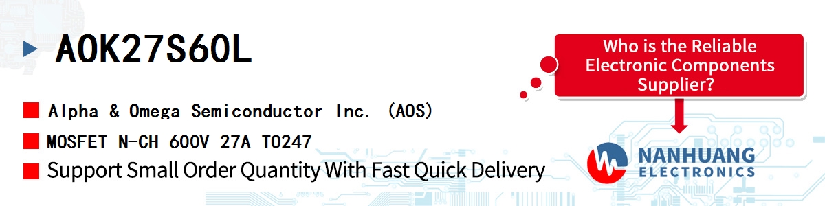 AOK27S60L AOS MOSFET N-CH 600V 27A TO247