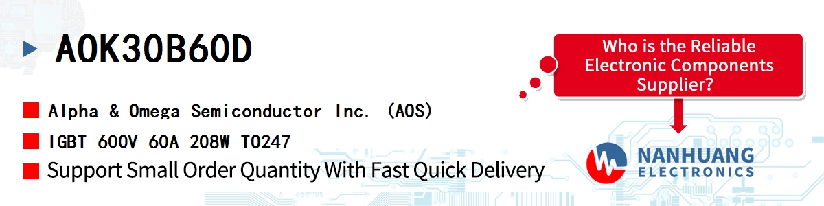 AOK30B60D AOS IGBT 600V 60A 208W TO247