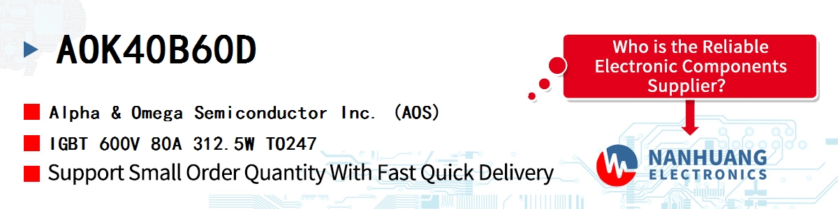 AOK40B60D AOS IGBT 600V 80A 312.5W TO247