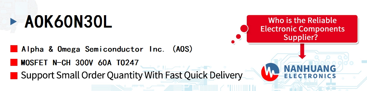AOK60N30L AOS MOSFET N-CH 300V 60A TO247