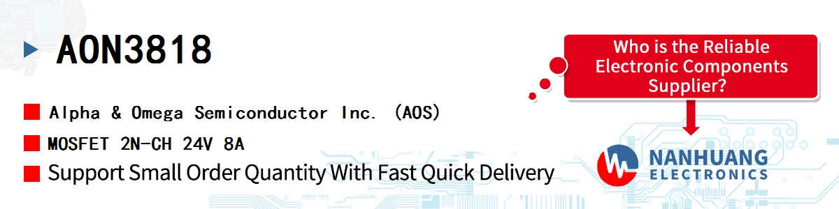 AON3818 AOS MOSFET 2N-CH 24V 8A