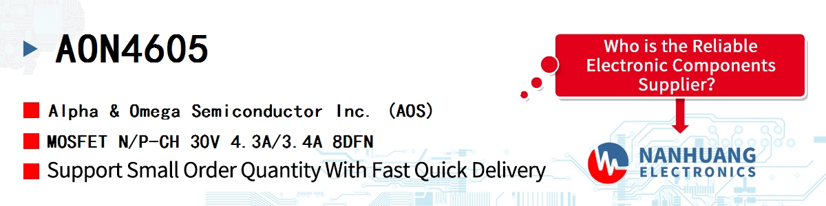 AON4605 AOS MOSFET N/P-CH 30V 4.3A/3.4A 8DFN