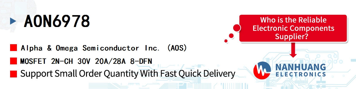 AON6978 AOS MOSFET 2N-CH 30V 20A/28A 8-DFN