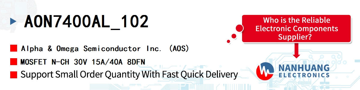 AON7400AL_102 AOS MOSFET N-CH 30V 15A/40A 8DFN