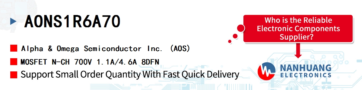 AONS1R6A70 AOS MOSFET N-CH 700V 1.1A/4.6A 8DFN