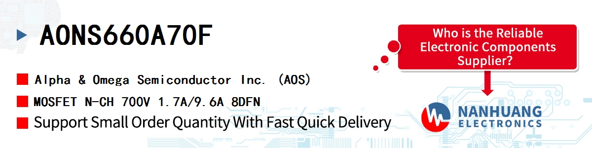 AONS660A70F AOS MOSFET N-CH 700V 1.7A/9.6A 8DFN