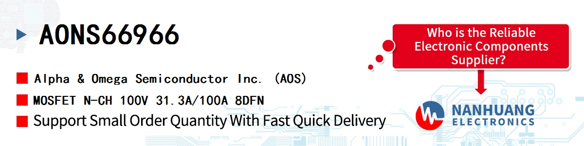 AONS66966 AOS MOSFET N-CH 100V 31.3A/100A 8DFN