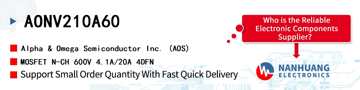 AONV210A60 AOS MOSFET N-CH 600V 4.1A/20A 4DFN