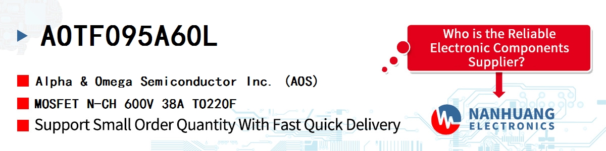 AOTF095A60L AOS MOSFET N-CH 600V 38A TO220F