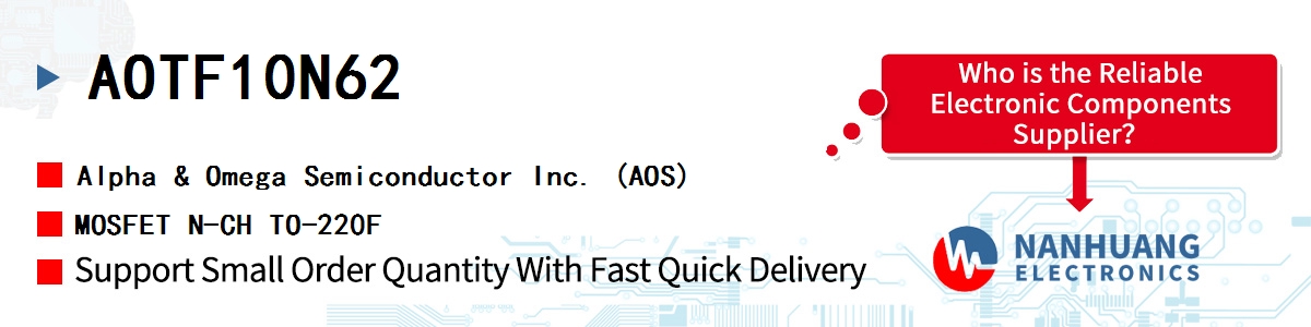 AOTF10N62 AOS MOSFET N-CH TO-220F