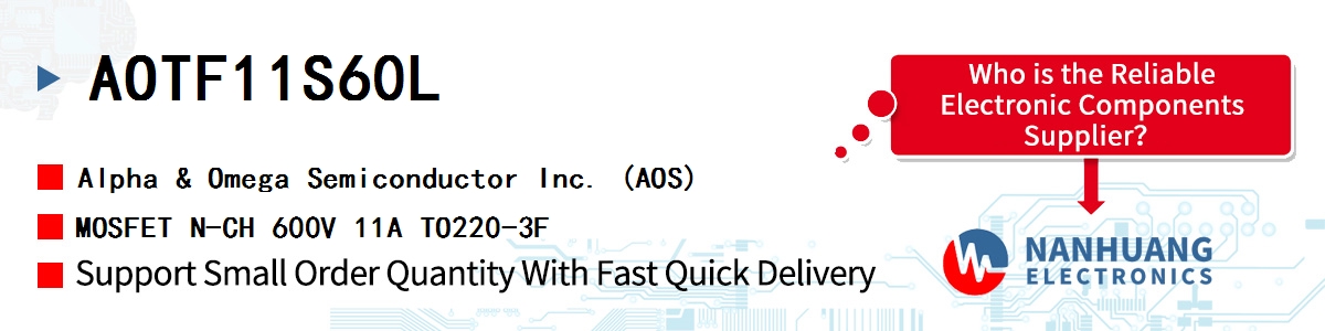 AOTF11S60L AOS MOSFET N-CH 600V 11A TO220-3F