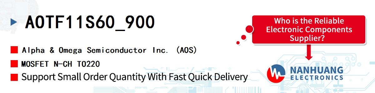 AOTF11S60_900 AOS MOSFET N-CH TO220