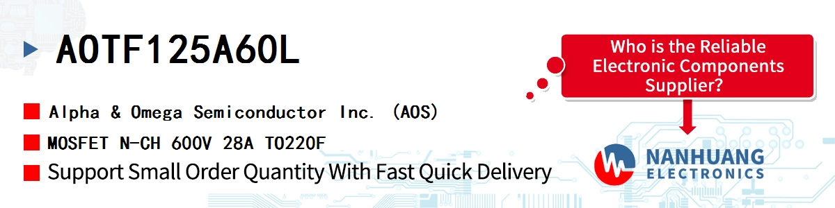AOTF125A60L AOS MOSFET N-CH 600V 28A TO220F