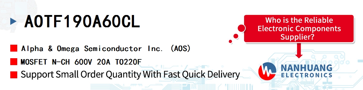 AOTF190A60CL AOS MOSFET N-CH 600V 20A TO220F