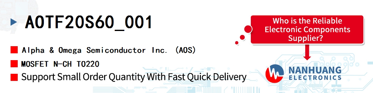 AOTF20S60_001 AOS MOSFET N-CH TO220