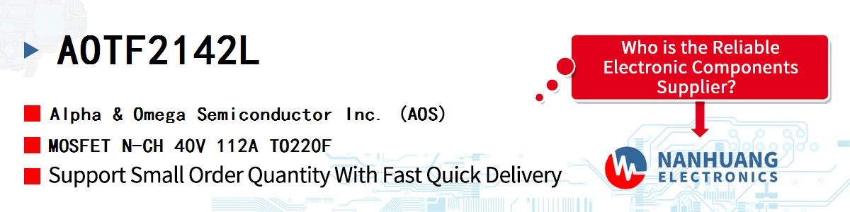 AOTF2142L AOS MOSFET N-CH 40V 112A TO220F