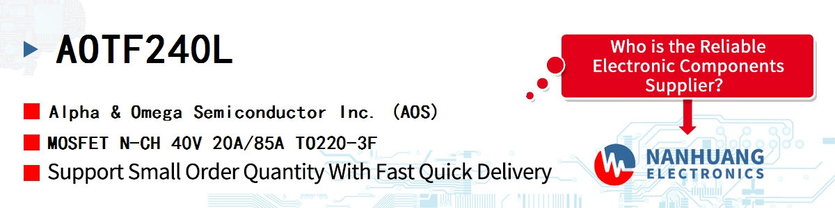 AOTF240L AOS MOSFET N-CH 40V 20A/85A TO220-3F