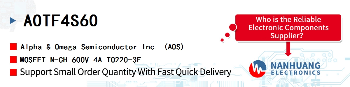 AOTF4S60 AOS MOSFET N-CH 600V 4A TO220-3F