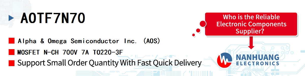 AOTF7N70 AOS MOSFET N-CH 700V 7A TO220-3F