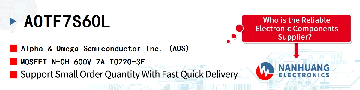 AOTF7S60L AOS MOSFET N-CH 600V 7A TO220-3F