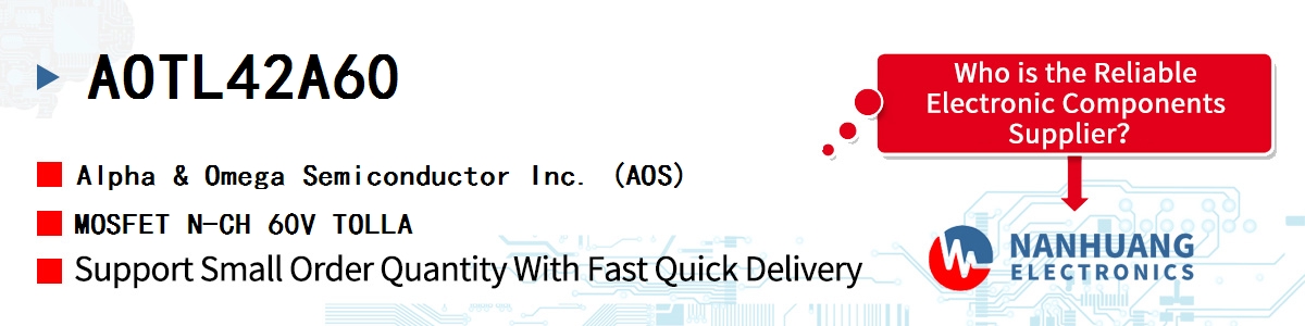 AOTL42A60 AOS MOSFET N-CH 60V TOLLA