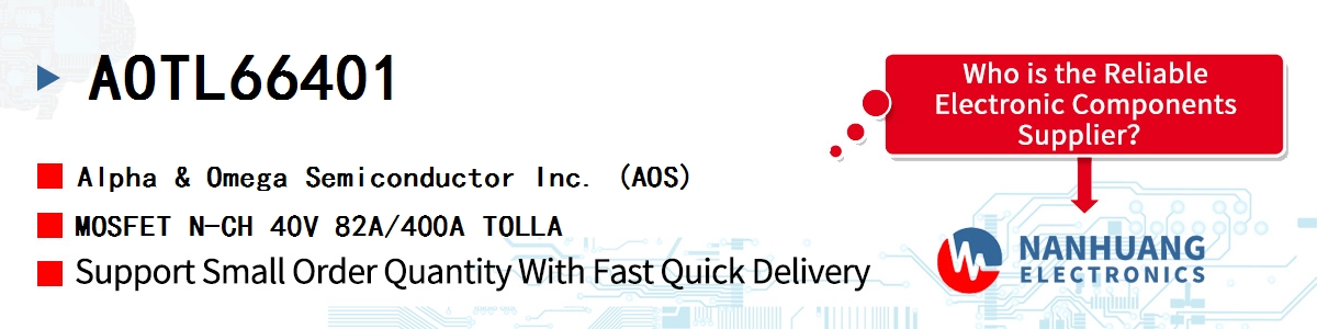 AOTL66401 AOS MOSFET N-CH 40V 82A/400A TOLLA