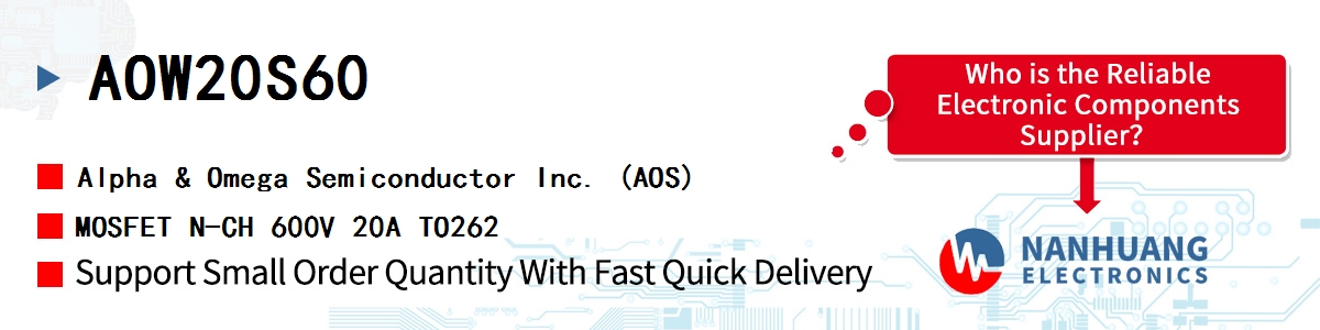 AOW20S60 AOS MOSFET N-CH 600V 20A TO262