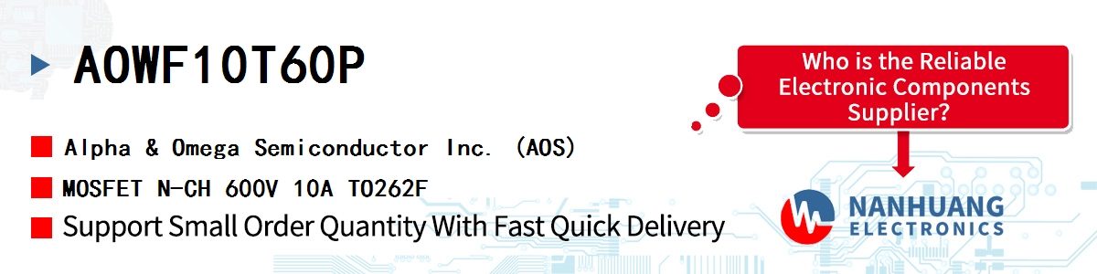 AOWF10T60P AOS MOSFET N-CH 600V 10A TO262F
