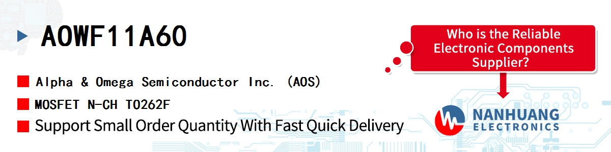 AOWF11A60 AOS MOSFET N-CH TO262F