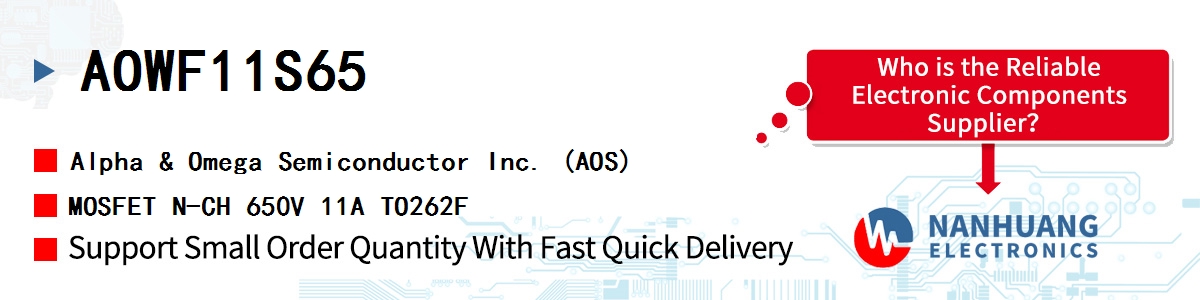 AOWF11S65 AOS MOSFET N-CH 650V 11A TO262F