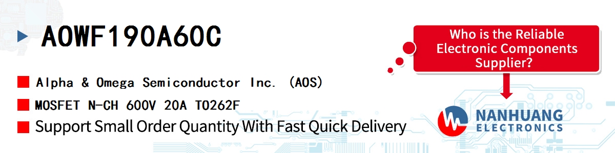 AOWF190A60C AOS MOSFET N-CH 600V 20A TO262F