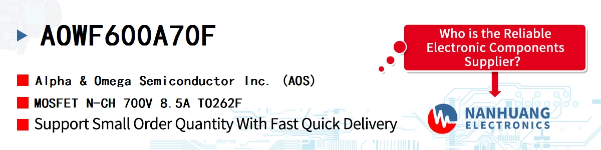 AOWF600A70F AOS MOSFET N-CH 700V 8.5A TO262F