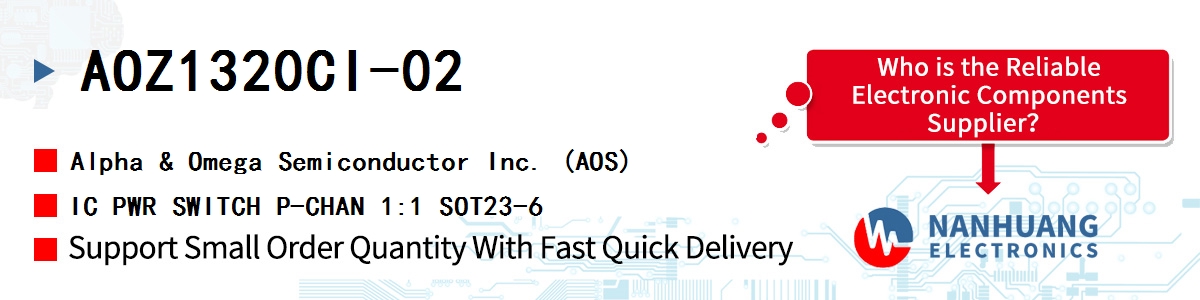 AOZ1320CI-02 AOS IC PWR SWITCH P-CHAN 1:1 SOT23-6