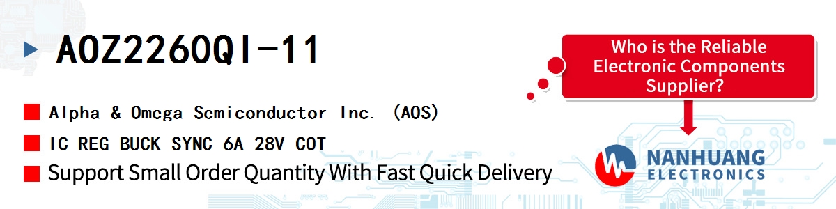 AOZ2260QI-11 AOS IC REG BUCK SYNC 6A 28V COT