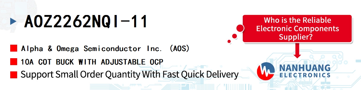 AOZ2262NQI-11 AOS 10A COT BUCK WITH ADJUSTABLE OCP