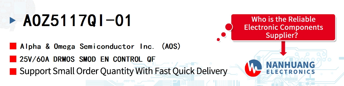 AOZ5117QI-01 AOS 25V/60A DRMOS SMOD EN CONTROL QF