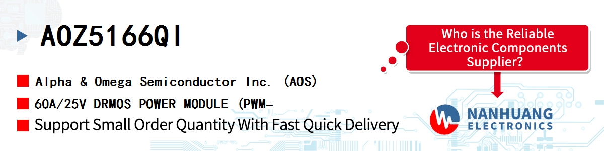 AOZ5166QI AOS 60A/25V DRMOS POWER MODULE (PWM=